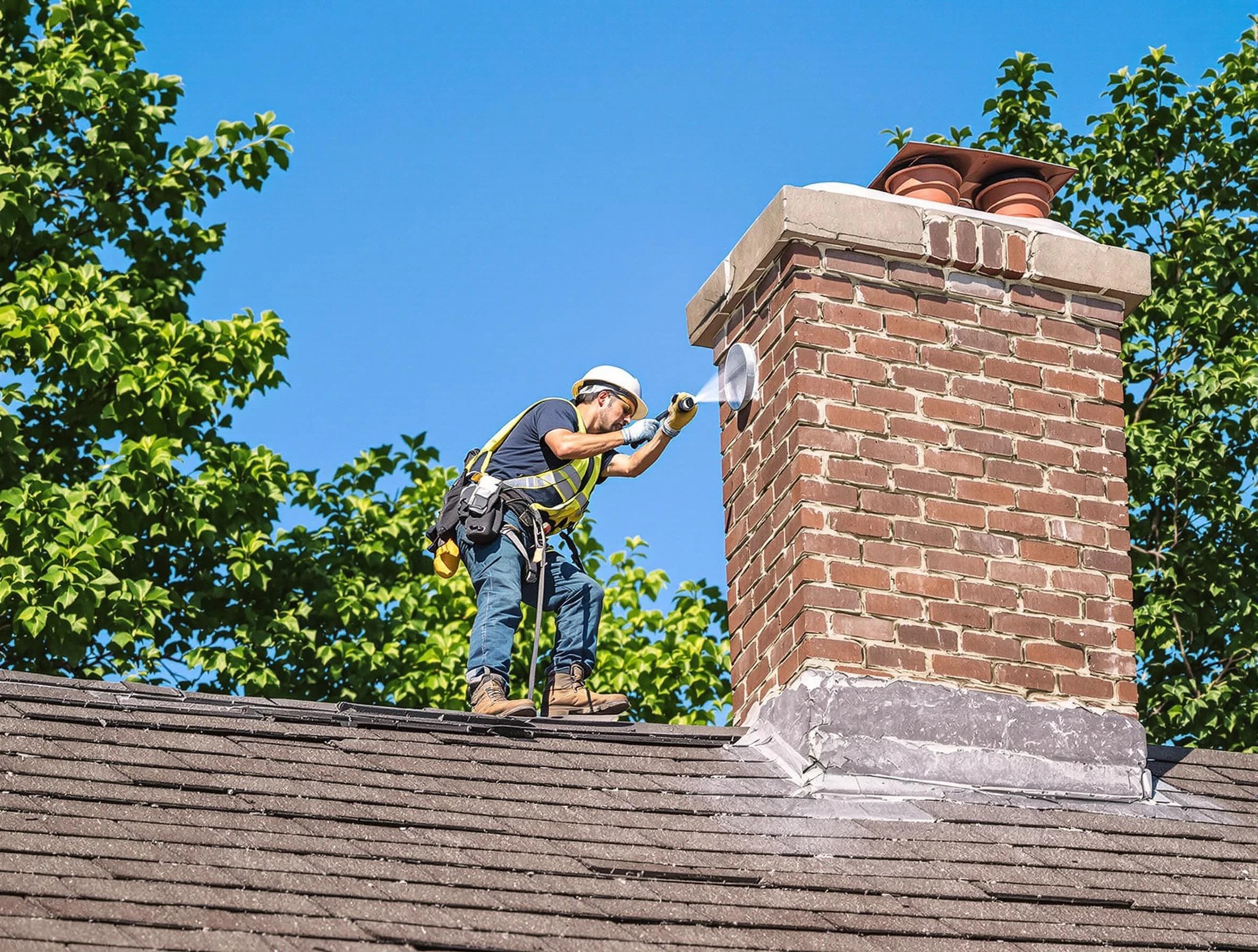 Mount Olive Chimney Sweep performing an inspection with advanced tools in Mount Olive, AL