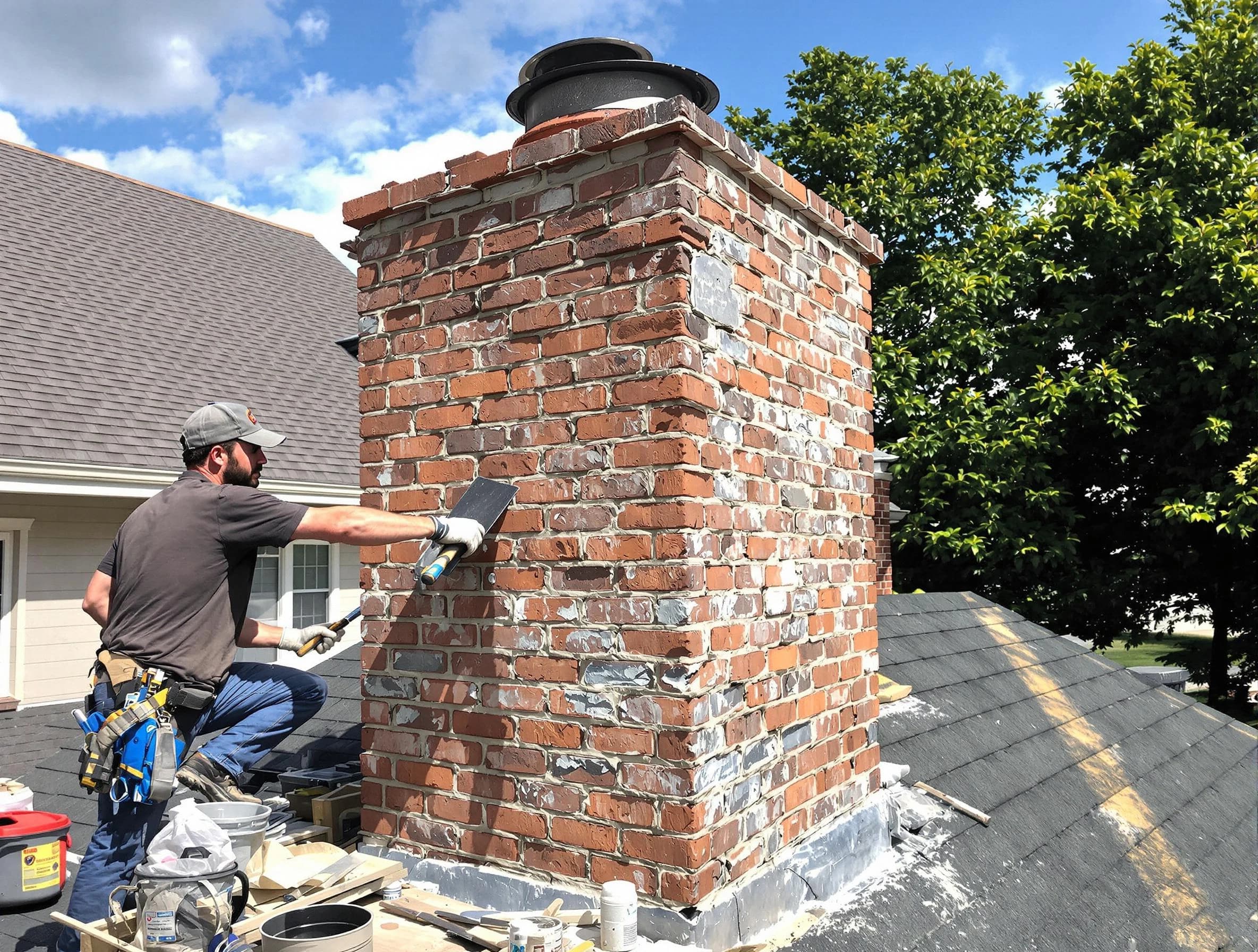 Completed chimney rebuild by Mount Olive Chimney Sweep in Mount Olive, AL