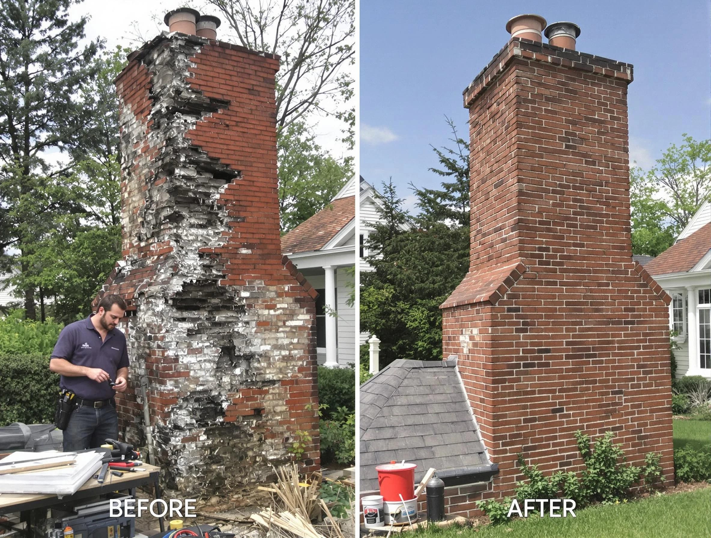 Mount Olive Chimney Sweep performing a full chimney restoration in Mount Olive, AL