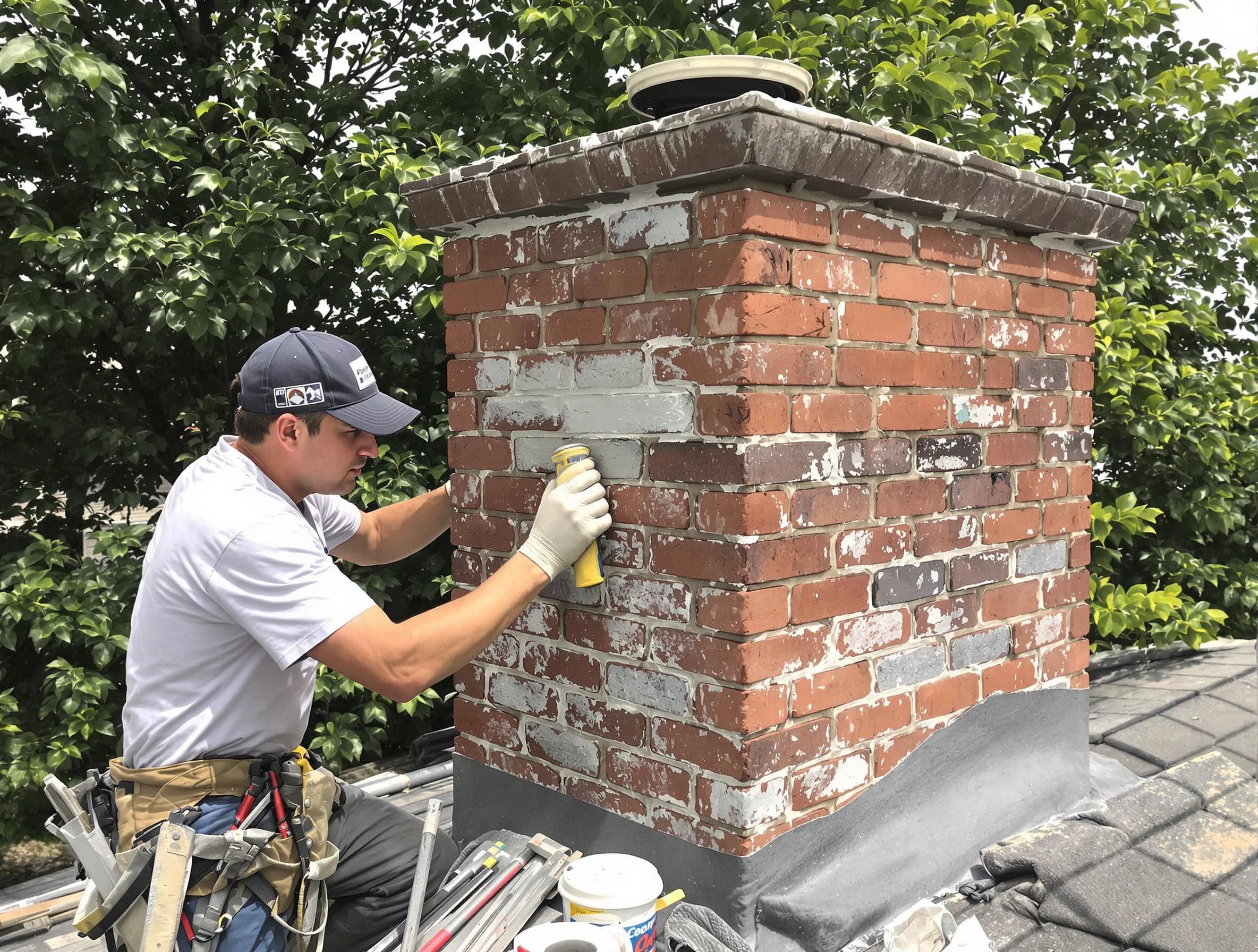 Mount Olive Chimney Sweep restoring an aging chimney in Mount Olive, AL