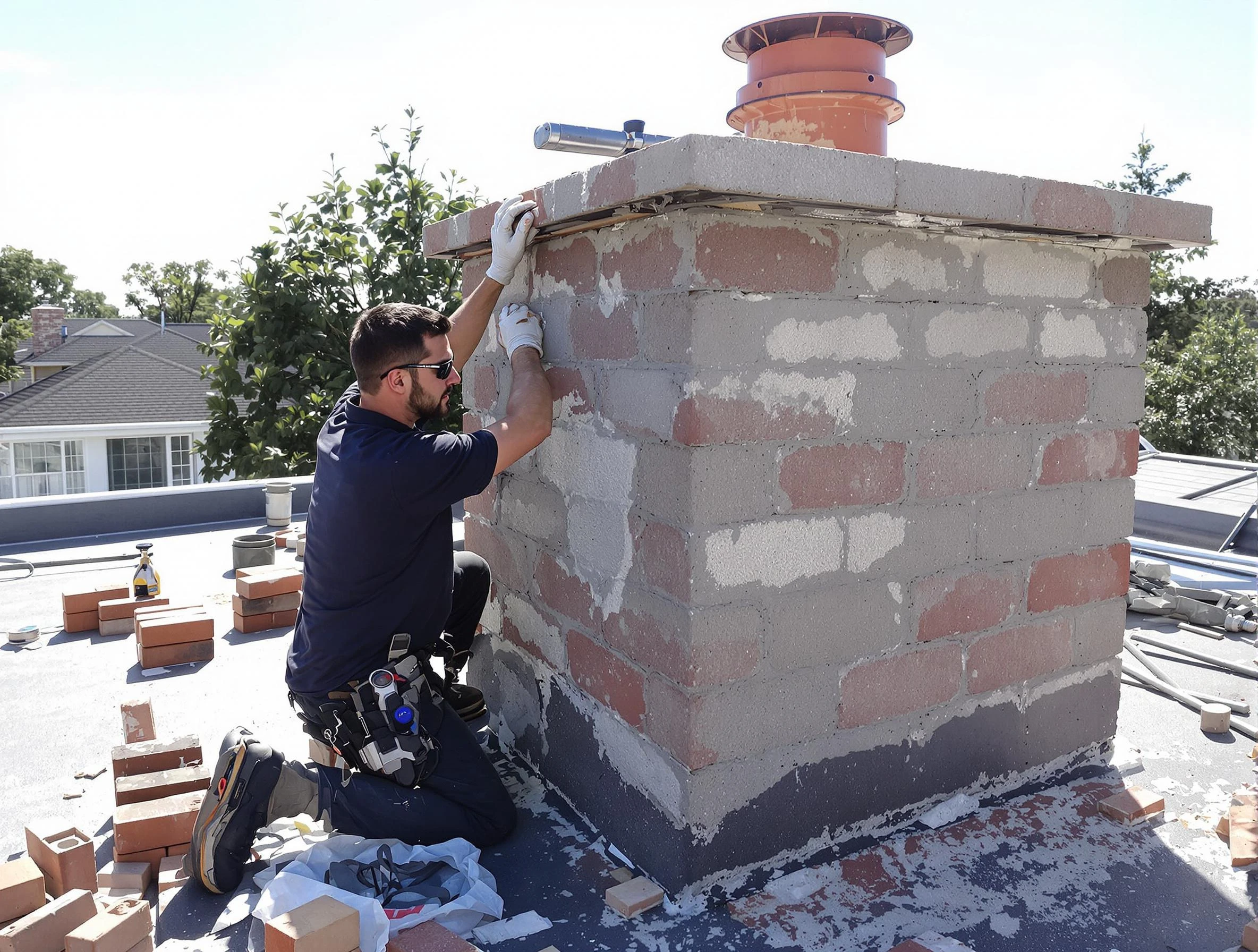 Advanced chimney repair process by Mount Olive Chimney Sweep in Mount Olive, AL