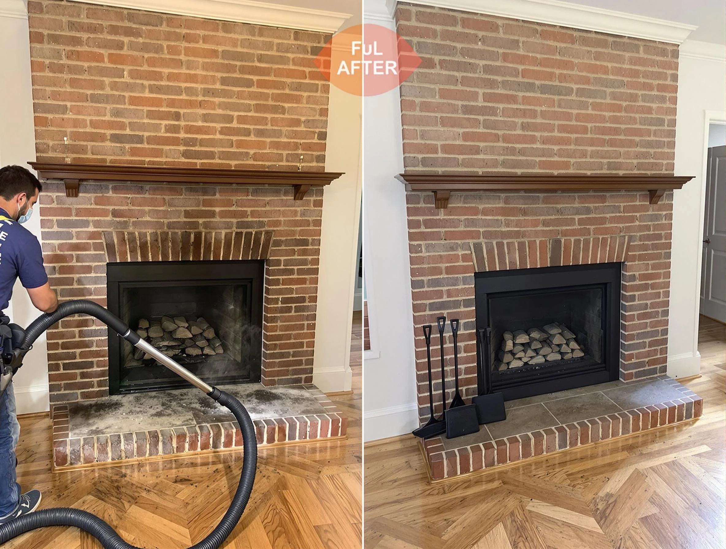 Mount Olive Chimney Sweep carefully sanitizing a fireplace in Mount Olive, AL